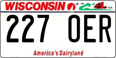 WI license plate 227OER