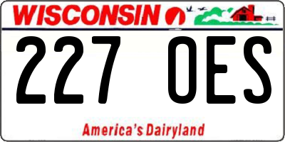 WI license plate 227OES