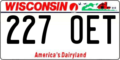 WI license plate 227OET