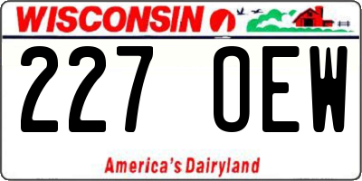 WI license plate 227OEW