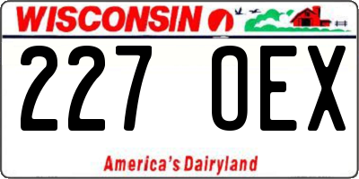 WI license plate 227OEX