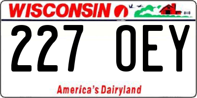 WI license plate 227OEY