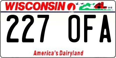 WI license plate 227OFA
