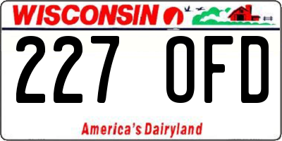 WI license plate 227OFD