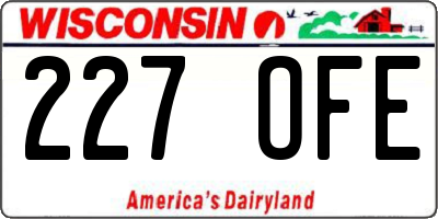 WI license plate 227OFE
