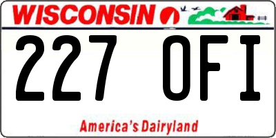 WI license plate 227OFI