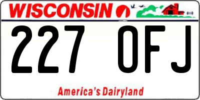 WI license plate 227OFJ