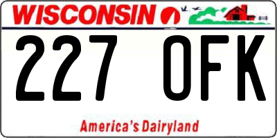 WI license plate 227OFK