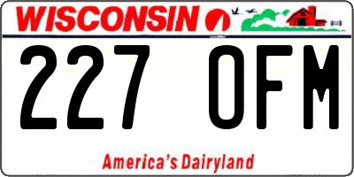 WI license plate 227OFM