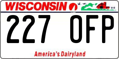 WI license plate 227OFP