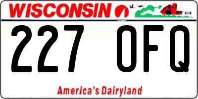WI license plate 227OFQ