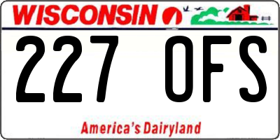 WI license plate 227OFS
