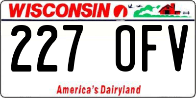 WI license plate 227OFV