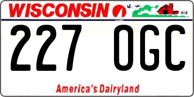 WI license plate 227OGC