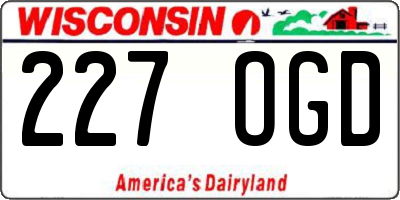 WI license plate 227OGD