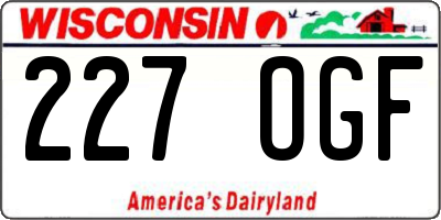 WI license plate 227OGF