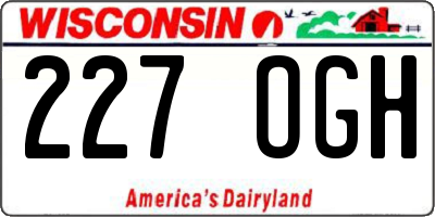 WI license plate 227OGH