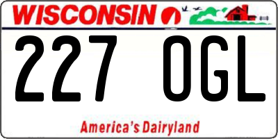 WI license plate 227OGL