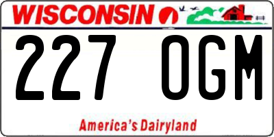 WI license plate 227OGM