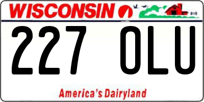 WI license plate 227OLU