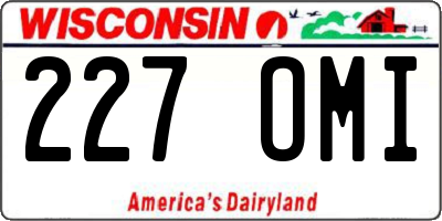 WI license plate 227OMI