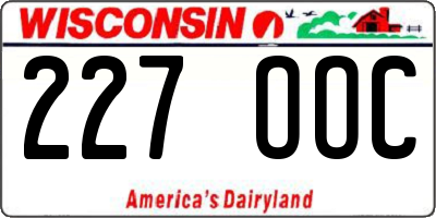 WI license plate 227OOC