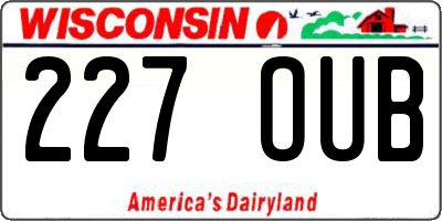 WI license plate 227OUB