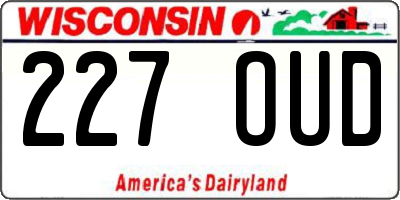 WI license plate 227OUD
