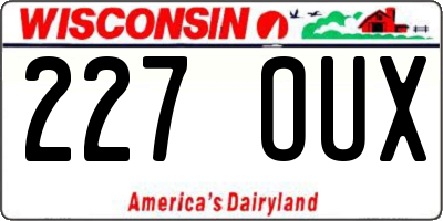 WI license plate 227OUX