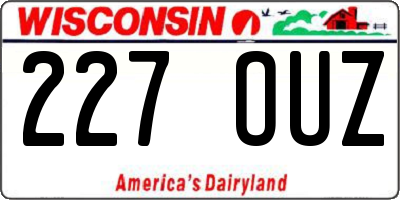WI license plate 227OUZ