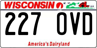WI license plate 227OVD