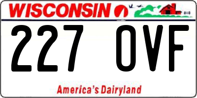 WI license plate 227OVF