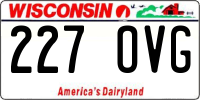 WI license plate 227OVG