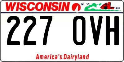 WI license plate 227OVH