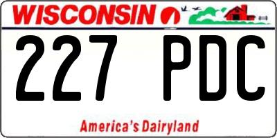 WI license plate 227PDC