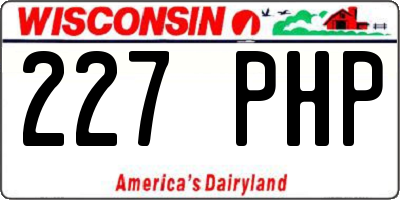 WI license plate 227PHP