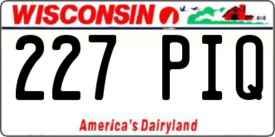 WI license plate 227PIQ