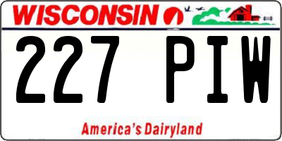 WI license plate 227PIW