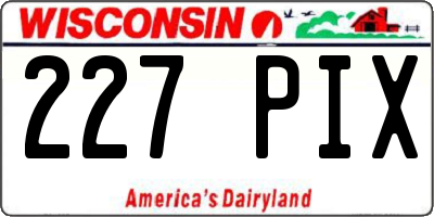 WI license plate 227PIX