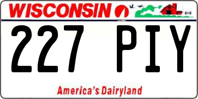WI license plate 227PIY