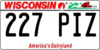 WI license plate 227PIZ