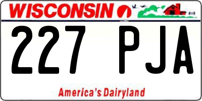 WI license plate 227PJA
