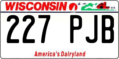 WI license plate 227PJB