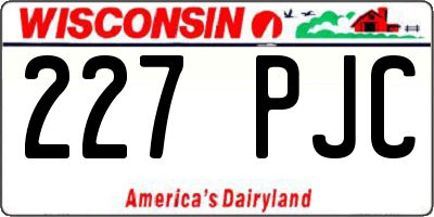 WI license plate 227PJC