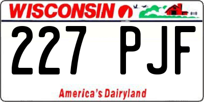 WI license plate 227PJF