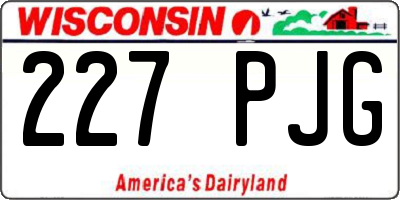 WI license plate 227PJG
