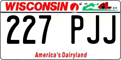 WI license plate 227PJJ