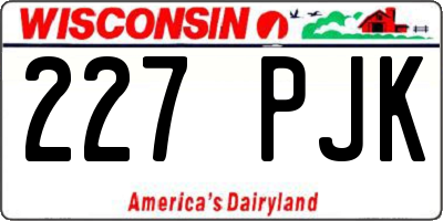 WI license plate 227PJK