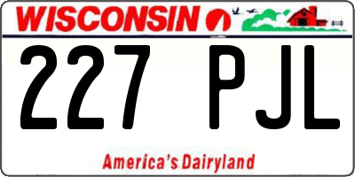 WI license plate 227PJL