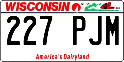 WI license plate 227PJM